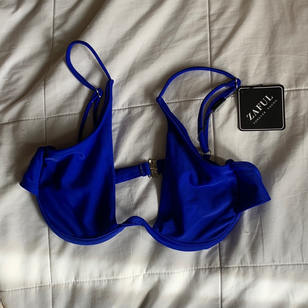 Blue bikini top